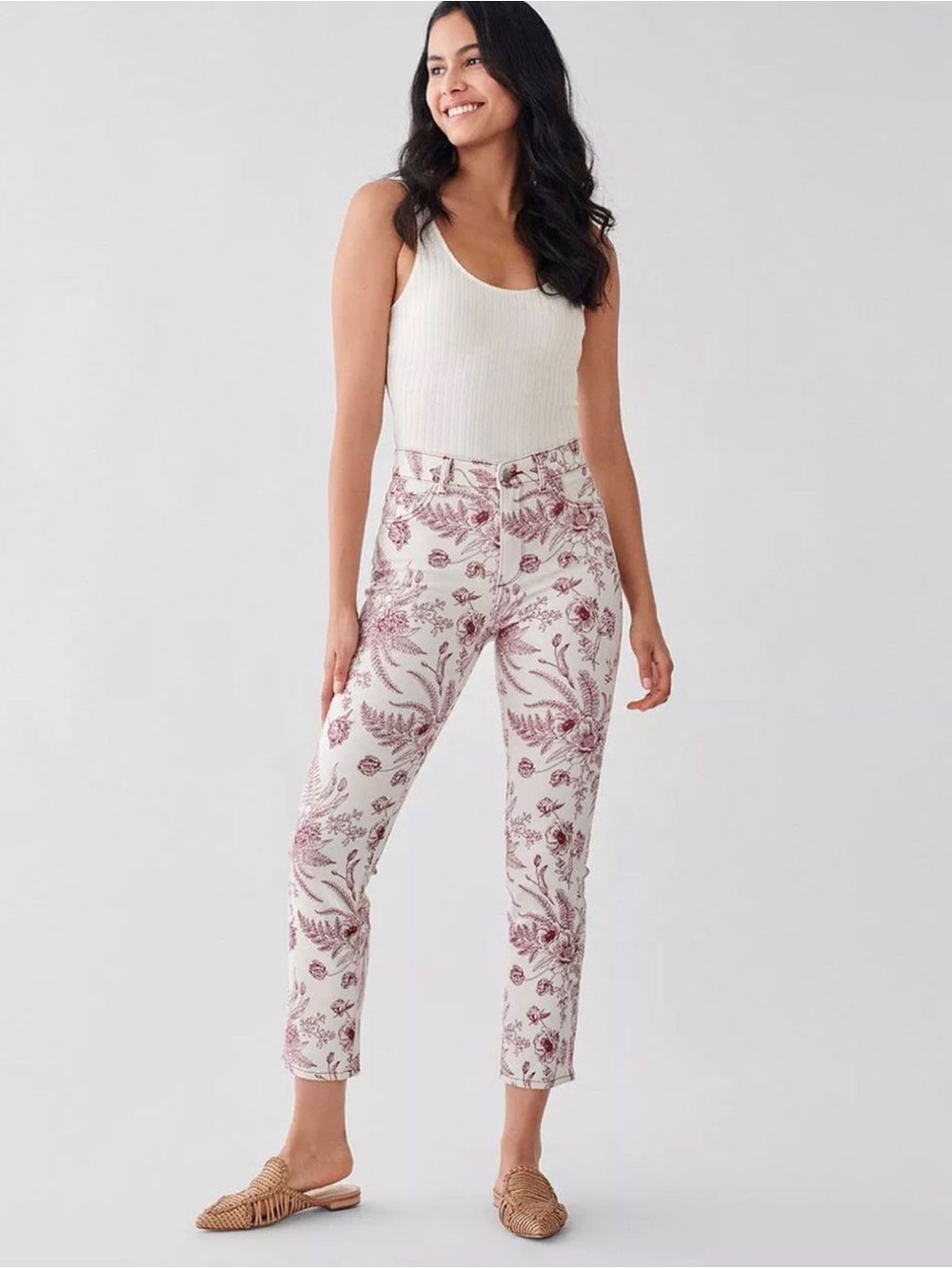 DL1961 Mara Ankle High Rise Instasculpt Straight Botanical